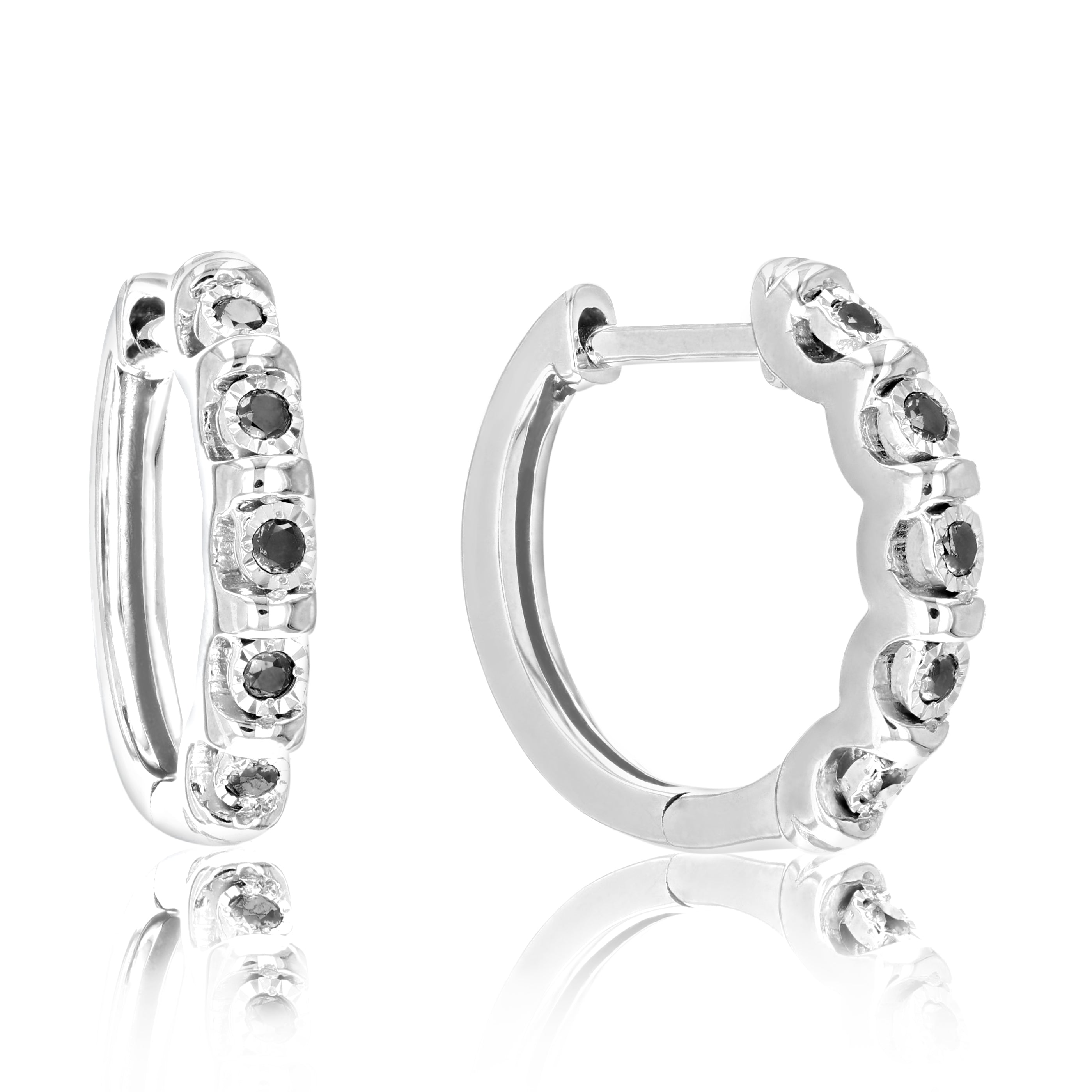 Black Diamond Hoop Earrings