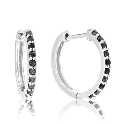 Timeless Black Diamond Hoops