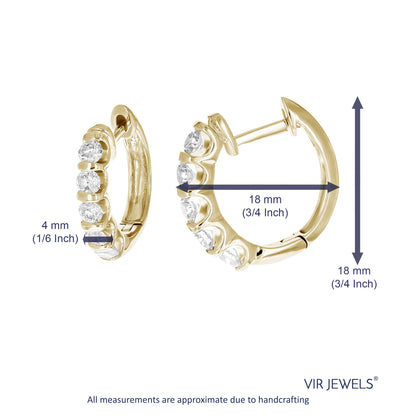 Diamond Section Hoop Earrings