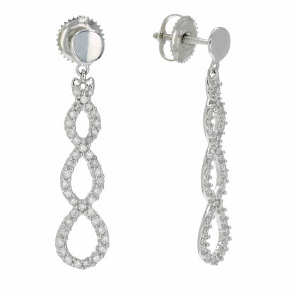 Diamond Twisted Infinity Drop Earrings