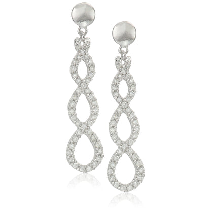 Diamond Twisted Infinity Drop Earrings