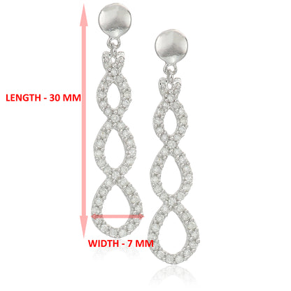 Diamond Twisted Infinity Drop Earrings