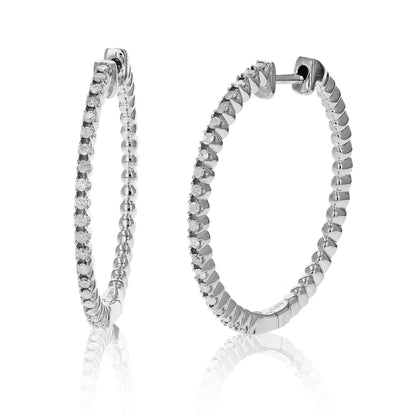 Petite Diamond Hoop Earrings