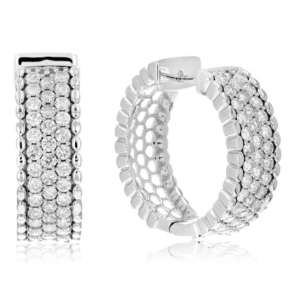 Milgrain Diamond Hoop Earring