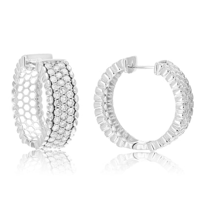 Milgrain Diamond Hoop Earring