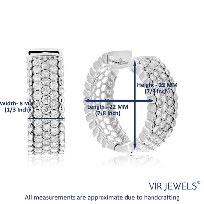 Milgrain Diamond Hoop Earring