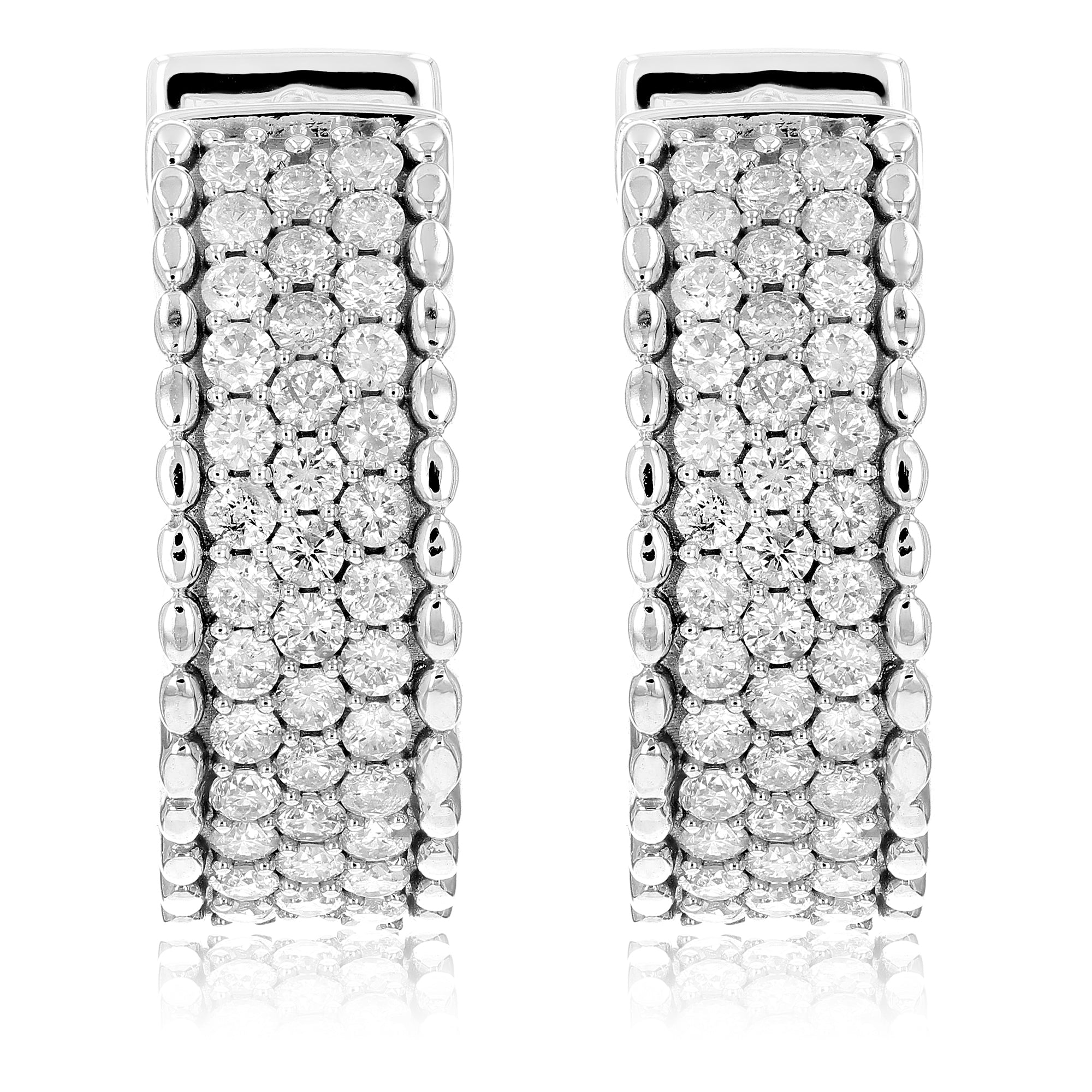 Milgrain Diamond Hoop Earring