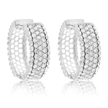 Milgrain Diamond Hoop Earring