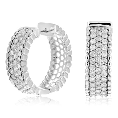 Milgrain Diamond Hoop Earring