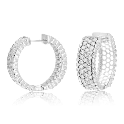 Milgrain Diamond Hoop Earring