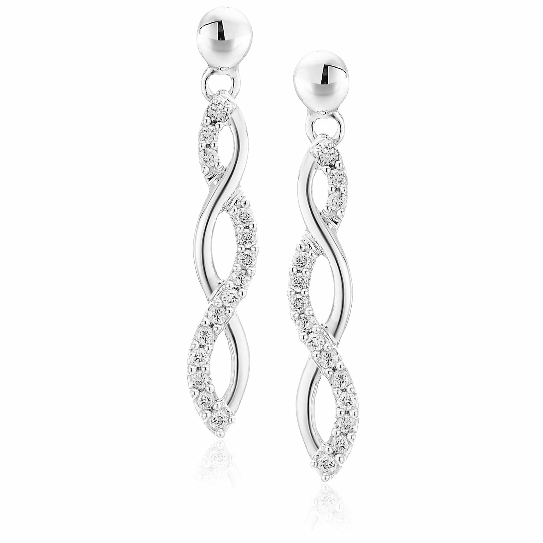 Twisted Infinity Drop Diamond Earrings