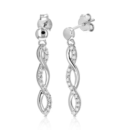 Twisted Infinity Drop Diamond Earrings