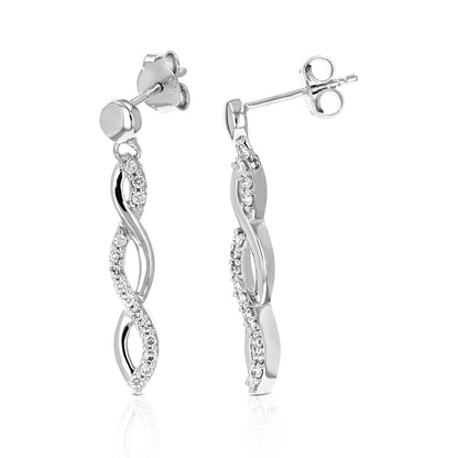 Twisted Infinity Drop Diamond Earrings