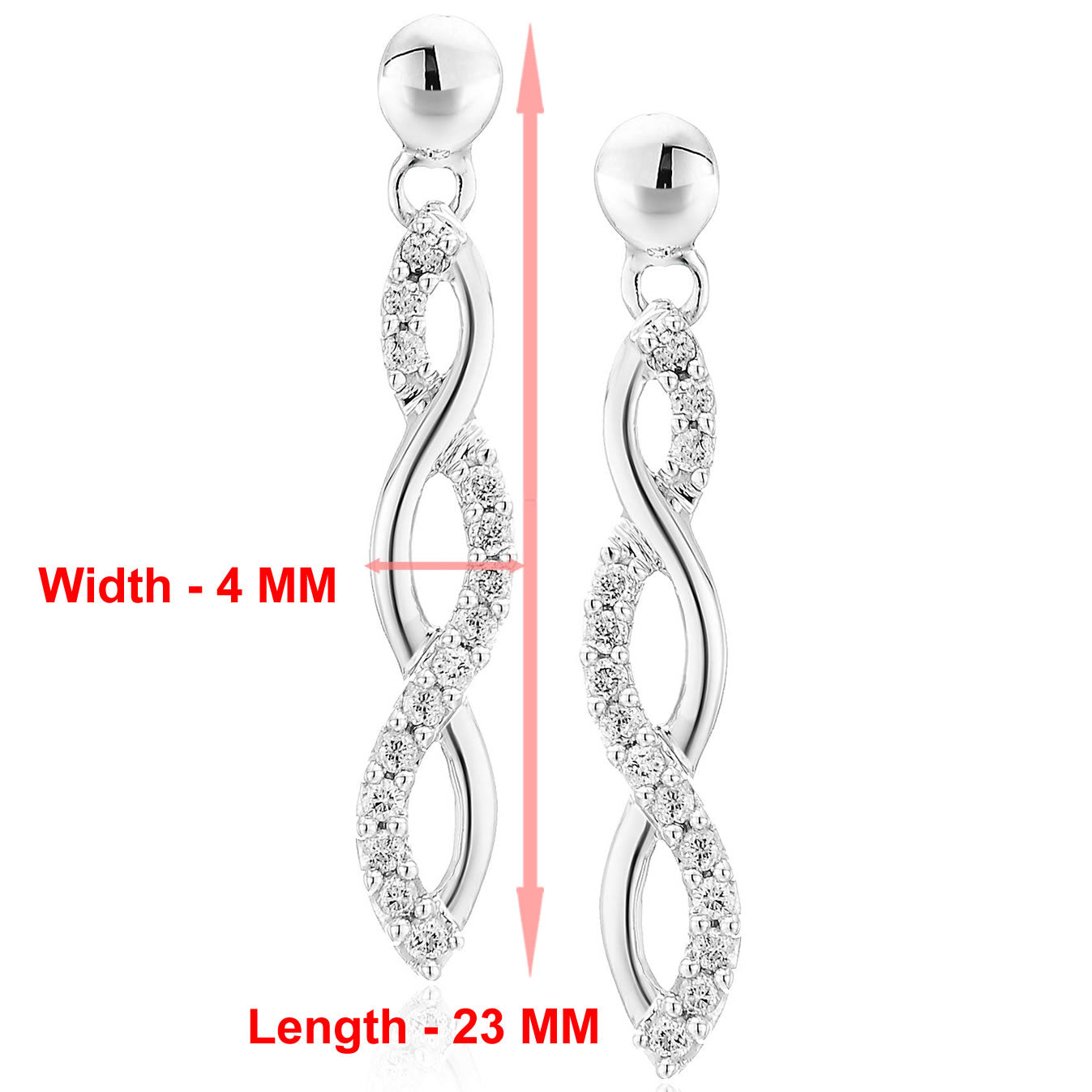 Twisted Infinity Drop Diamond Earrings