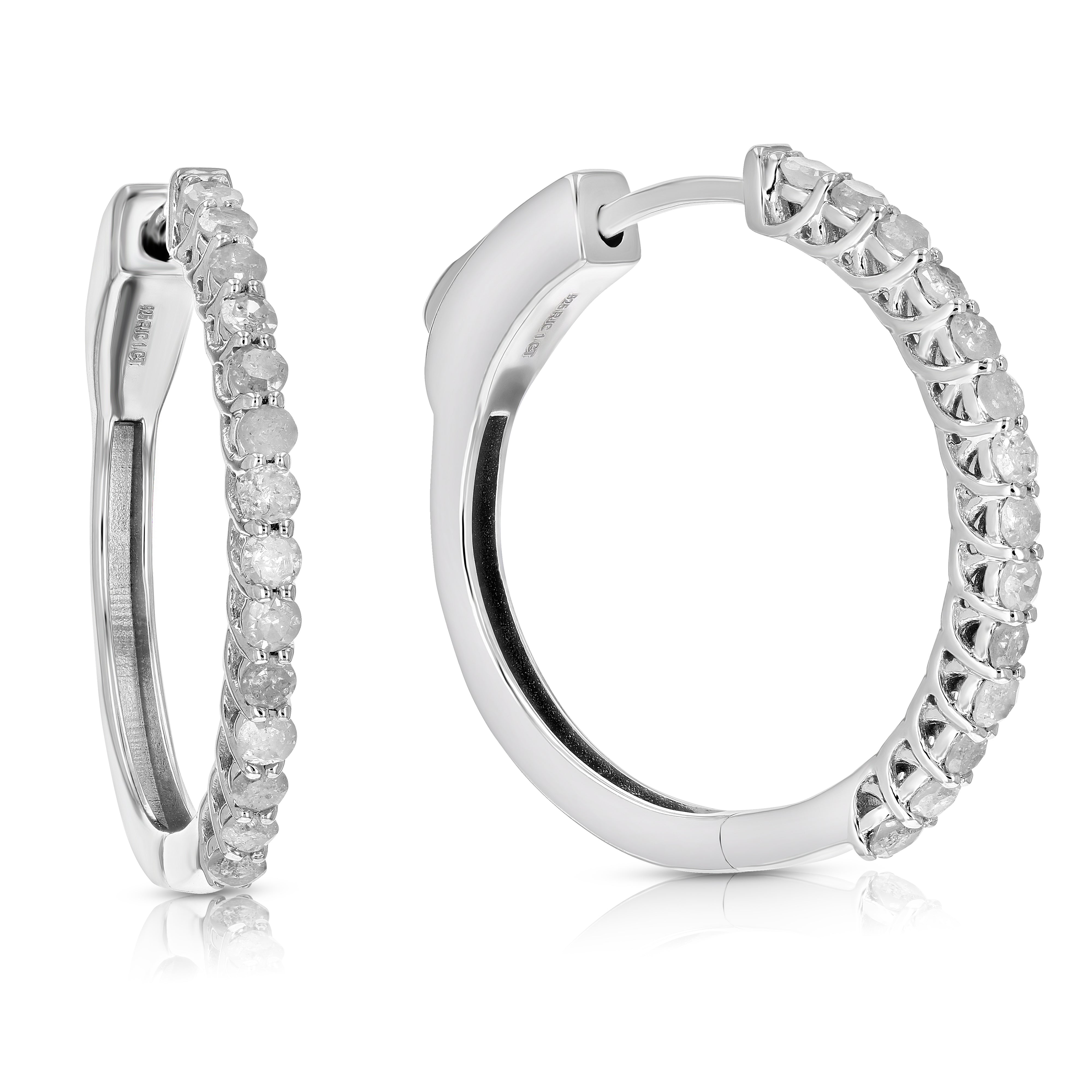 Graduated Diamond Hoop Earring