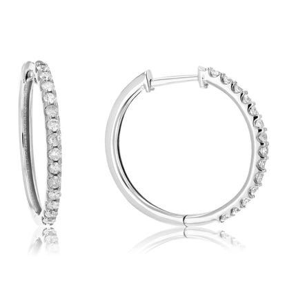 Pave Diamond Hoop Earrings