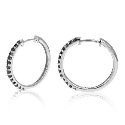 Black Diamond Hoop Earrings