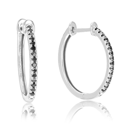 Black Diamond Classic Hoop Earrings