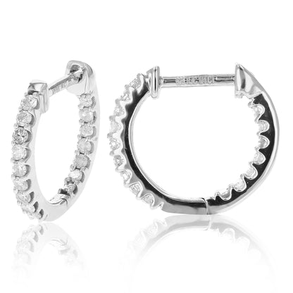 Inside Outside Prong set Hoop Earrings