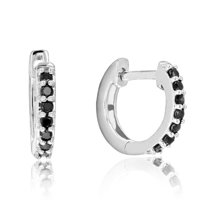 Black Diamond Hoop Earrings.