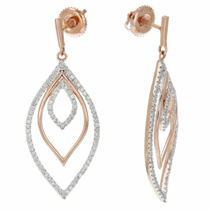 Leaf Drop Diamond Earrings