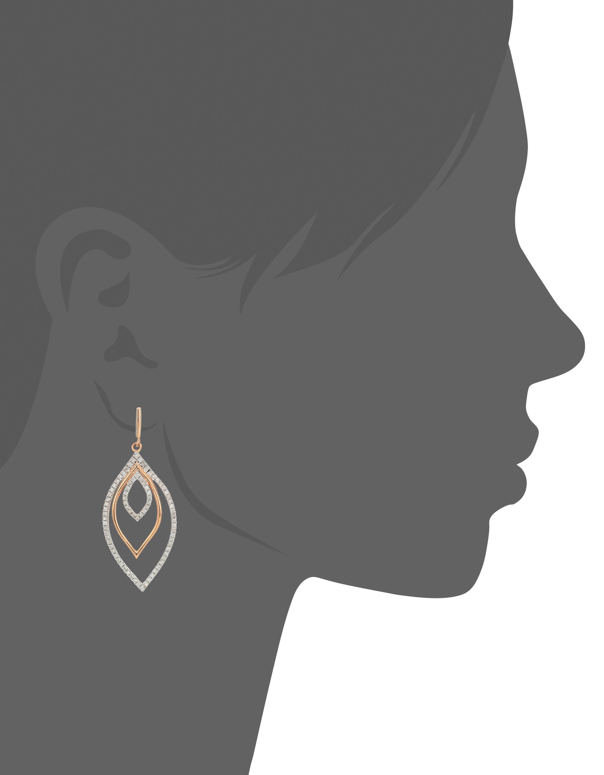 Leaf Drop Diamond Earrings