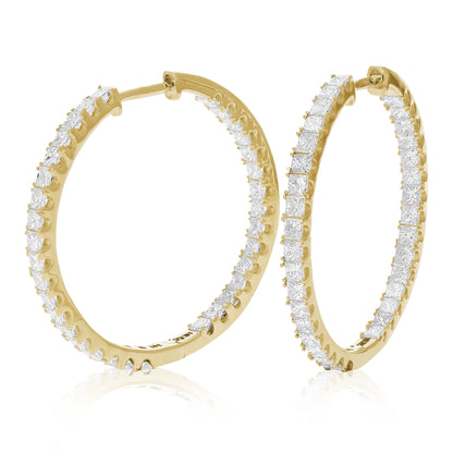 Princess Diamond Inside Out Hoop Earrings