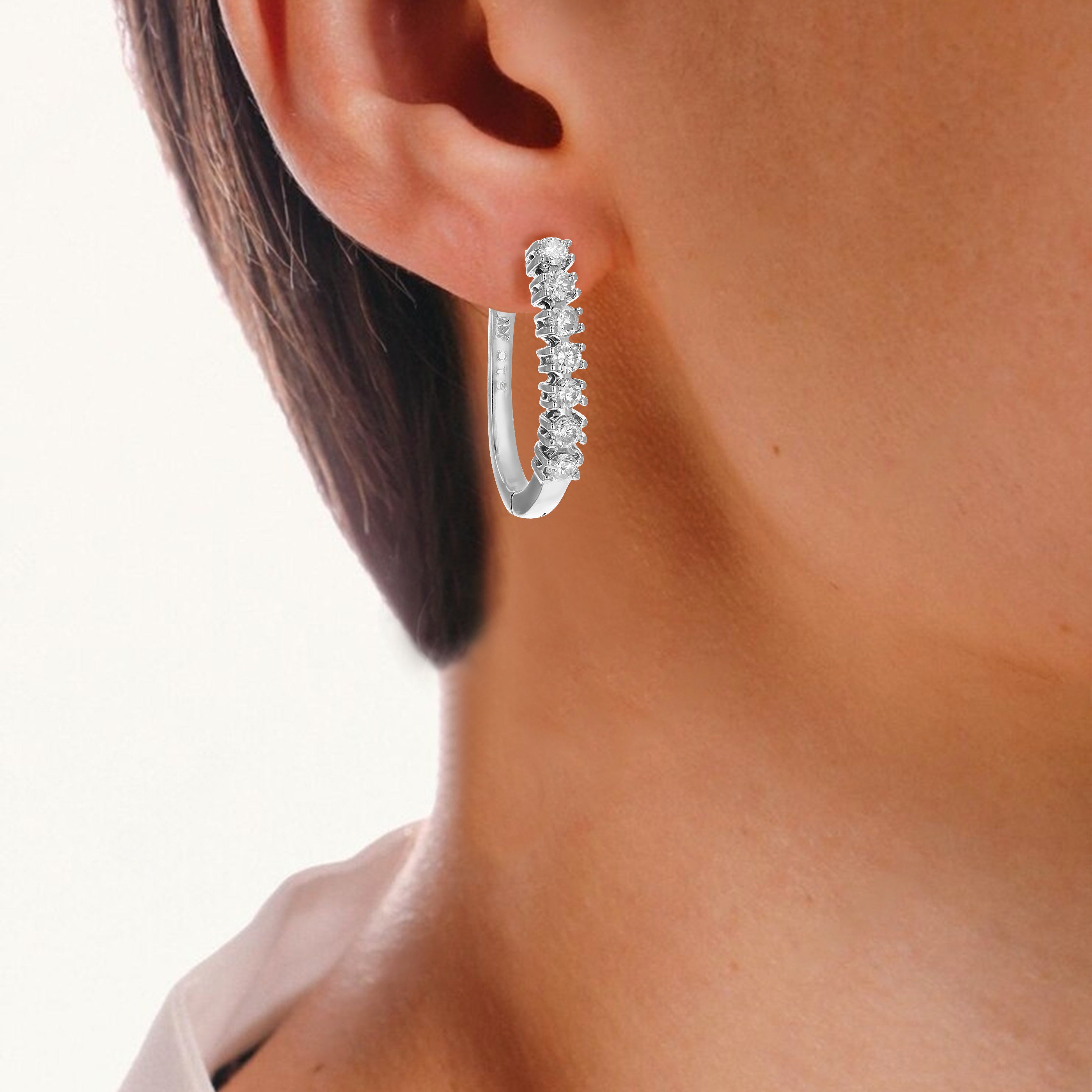 Diamond Fashion Hoop Earrings