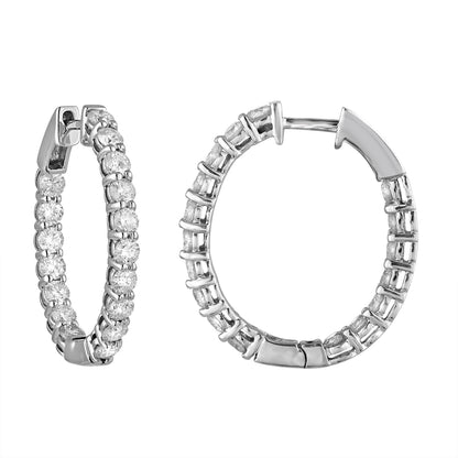 4 cttw Lab Grown Diamond Inside Out Hoop Earrings in 14K Gold