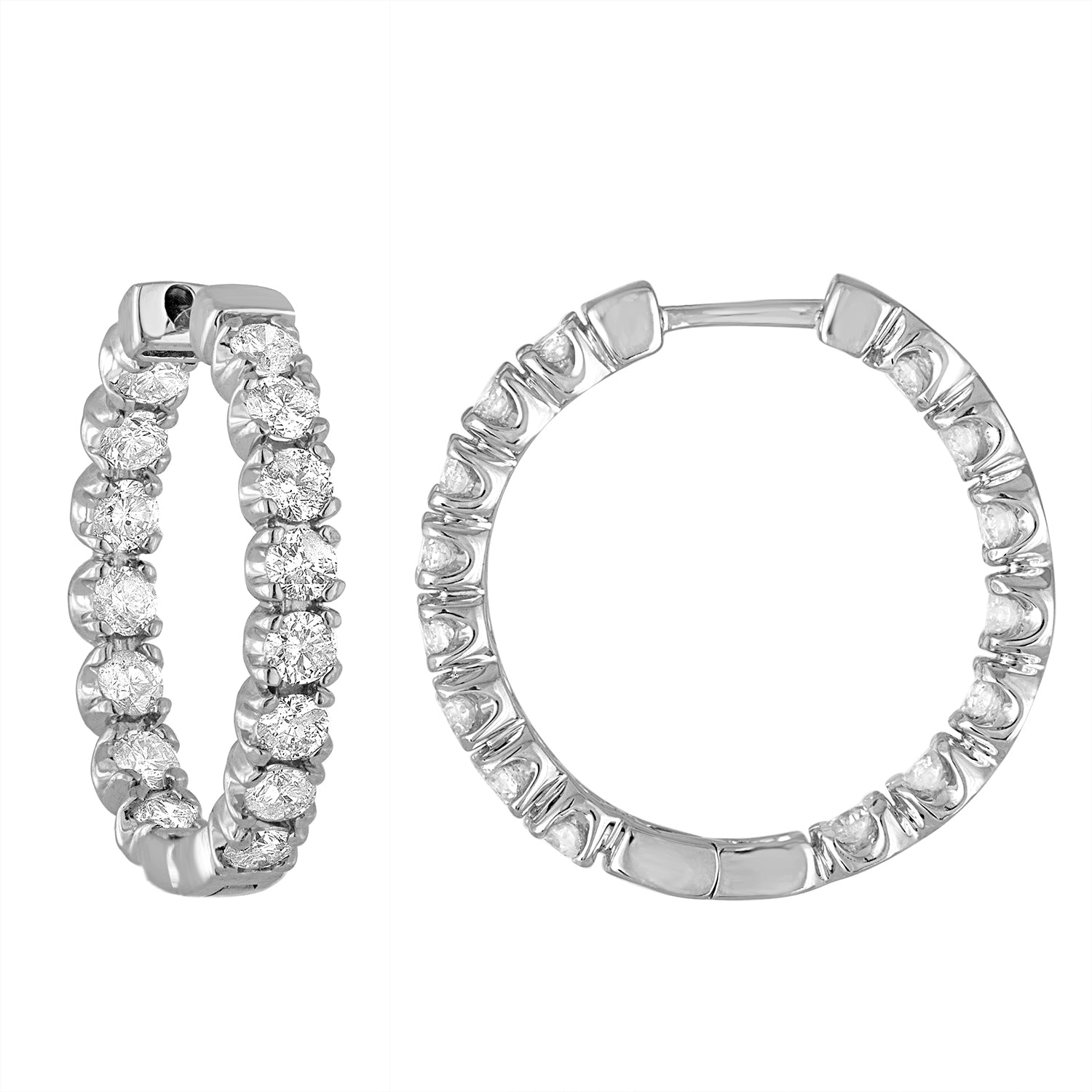 Diamond Inside Out Hoop Earrings