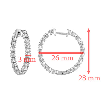 Diamond Inside Out Hoop Earrings