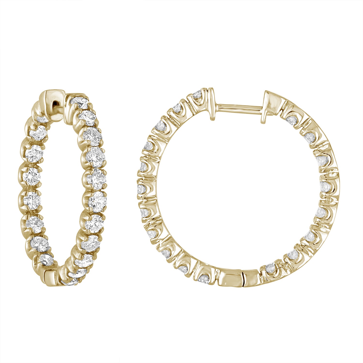 Classic Inside Out Diamond Hoop Earrings