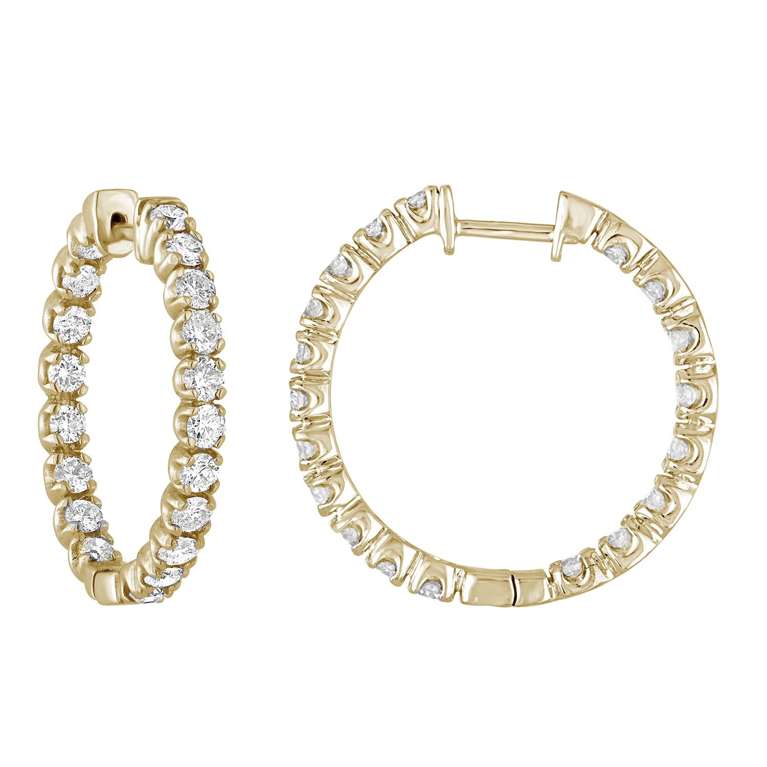 Lab Diamond Inside Out Hoop Earrings