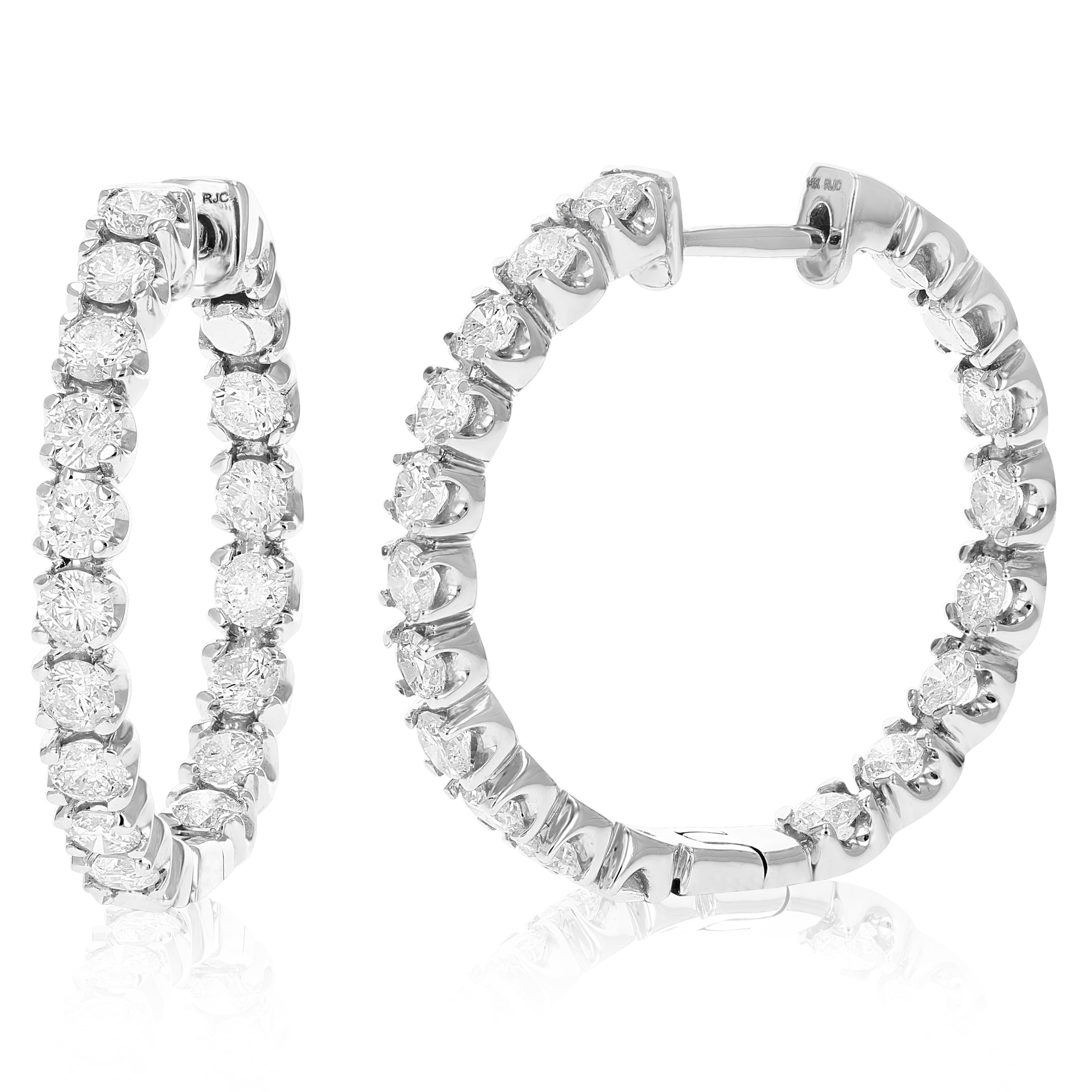 Diamond Inside Out Classic Hoop Earrings