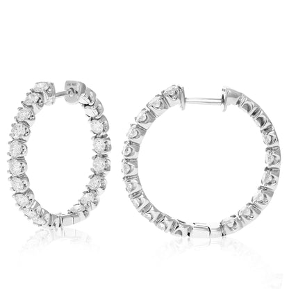 Diamond Inside Out Classic Hoop Earrings