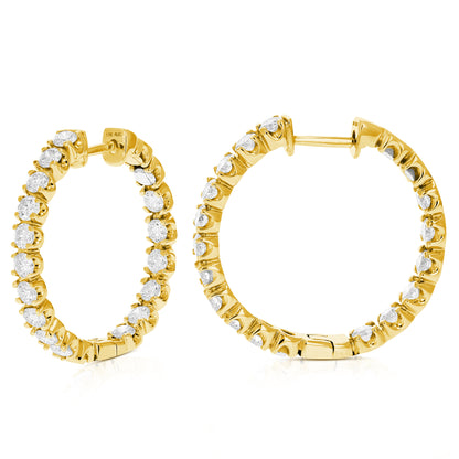 Diamond Inside Out Classic Hoop Earrings