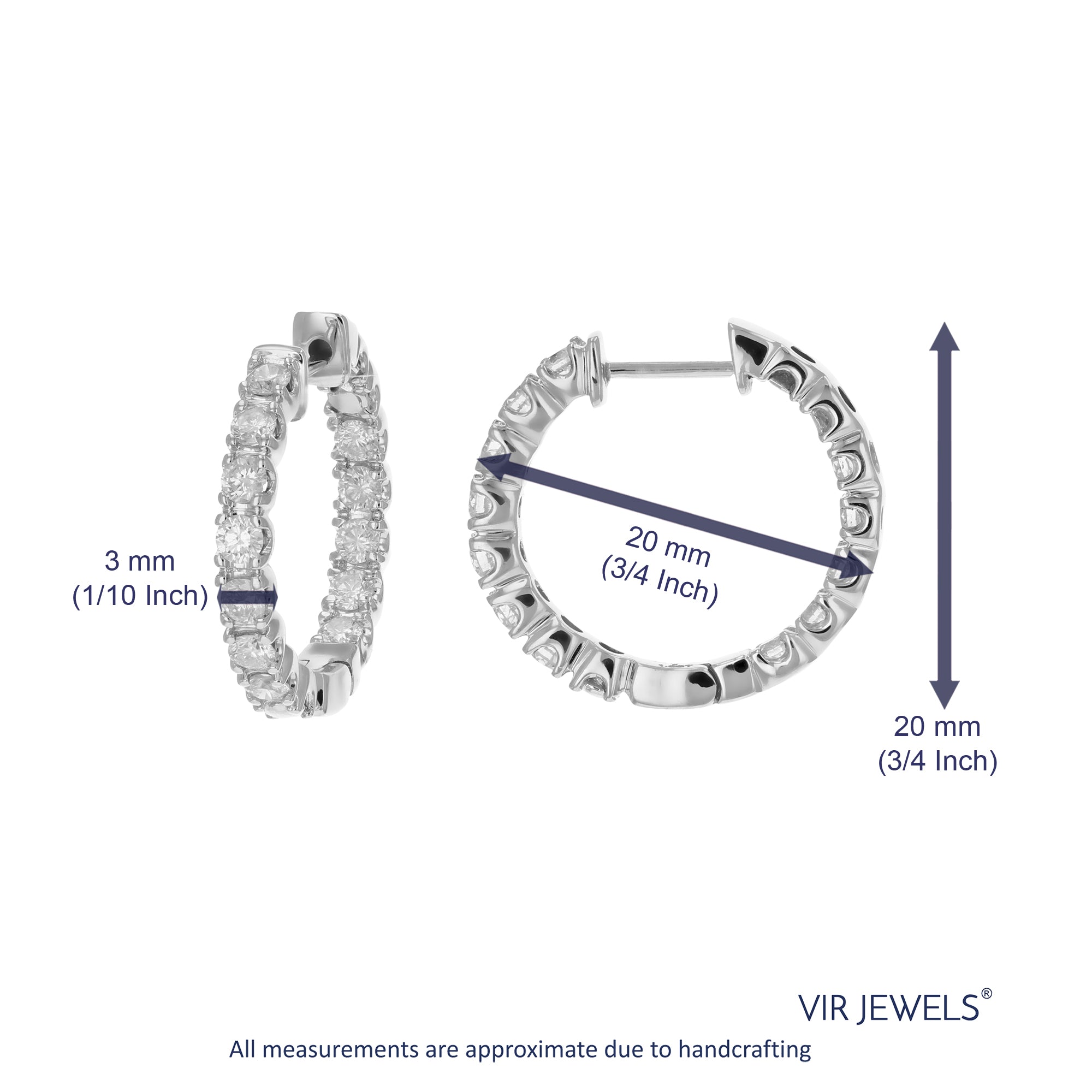 Inside Out Diamond Hoop Earrings