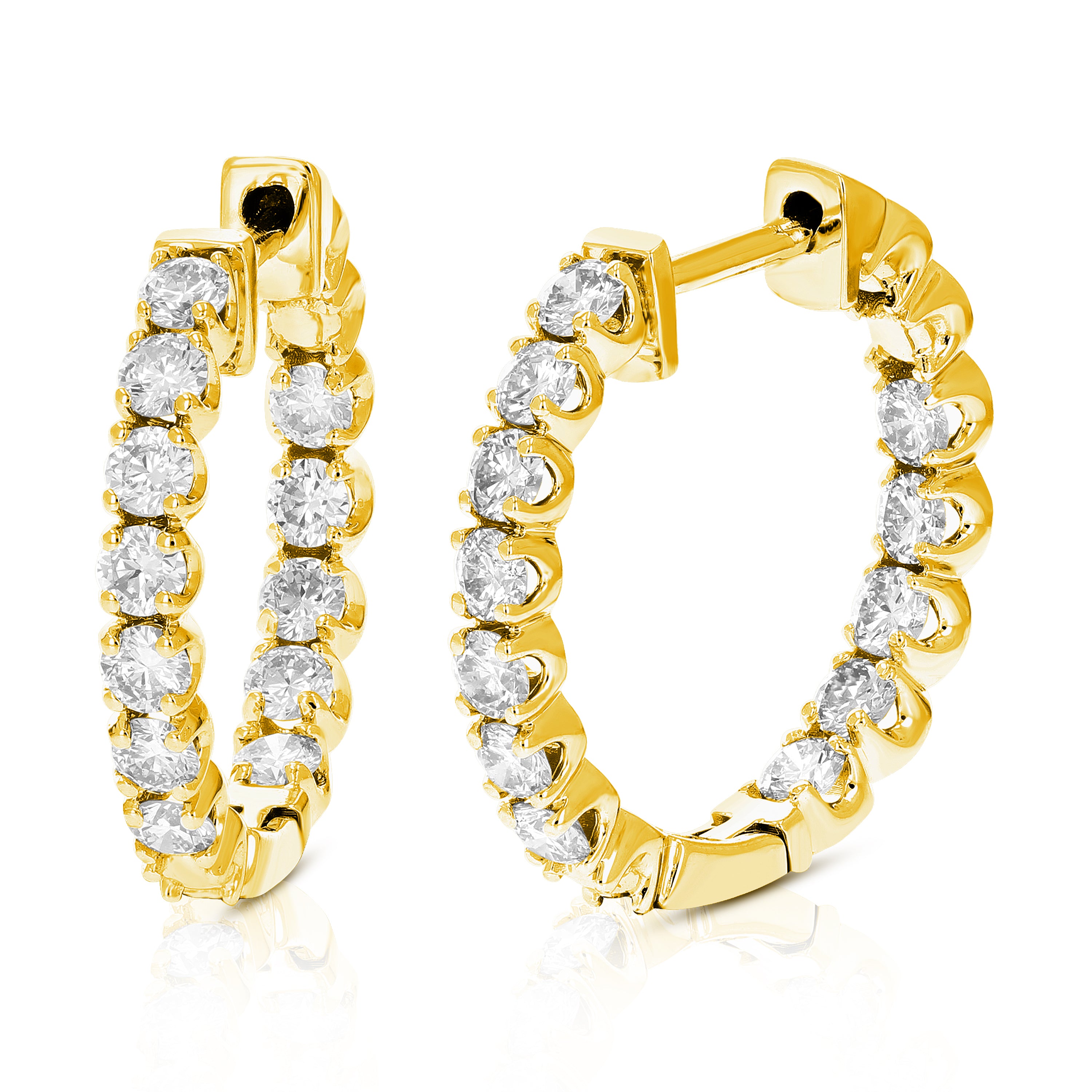 I1 I2 Diamond Hoop Earrings