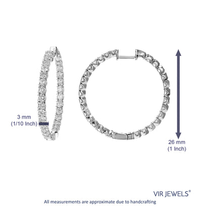 Petite Lab Diamond Inside Out Hoop Earrings