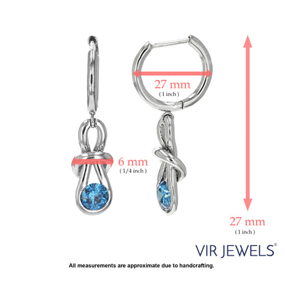 Blue Diamond Tear Drop Earrings