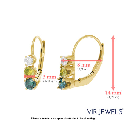 Multi Diamonds Hoop Earrings