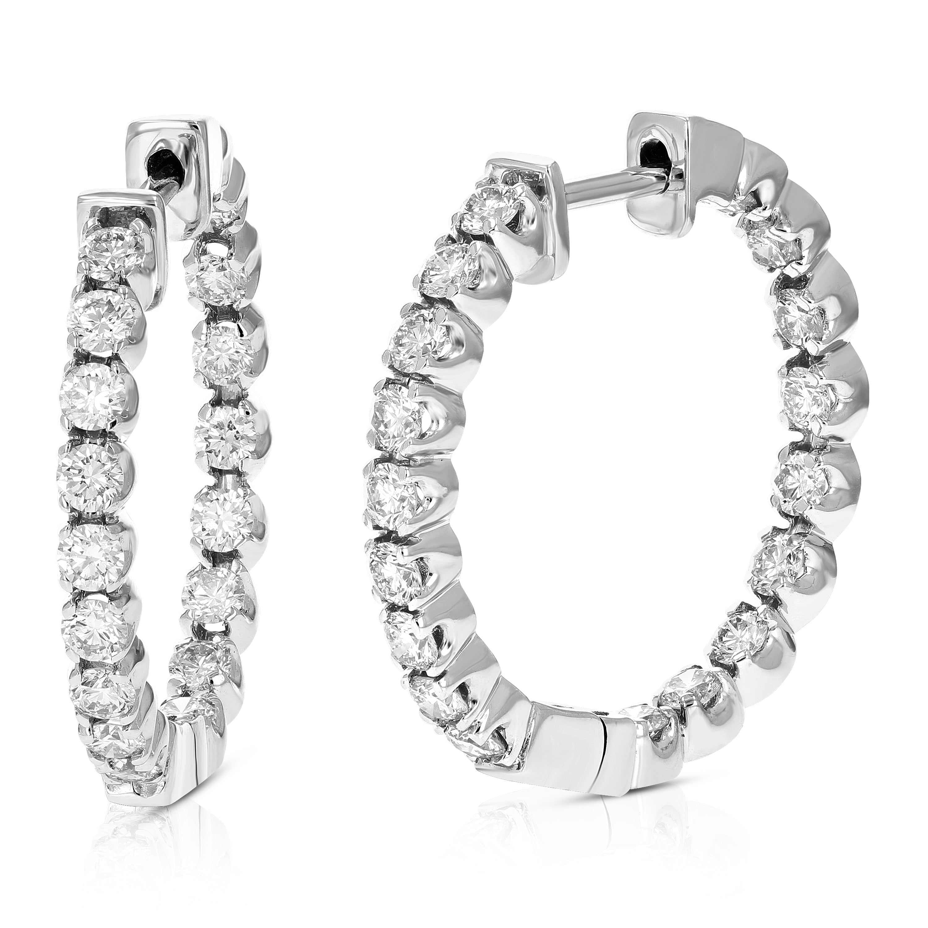 Vintage Inside Out Diamond Hoop Earrings