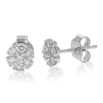 Flower Round Stud Earrings