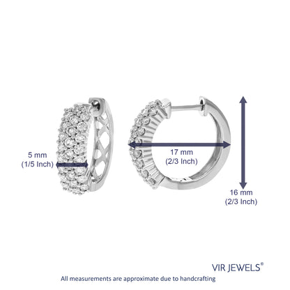 Triple Petite Diamond Hoop Earring