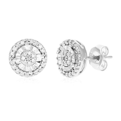 Composite Diamond Textured Stud Earrings