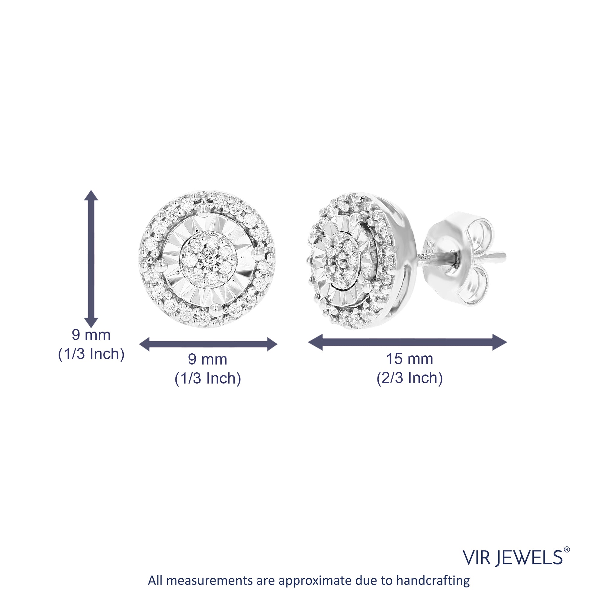 Composite Diamond Textured Stud Earrings