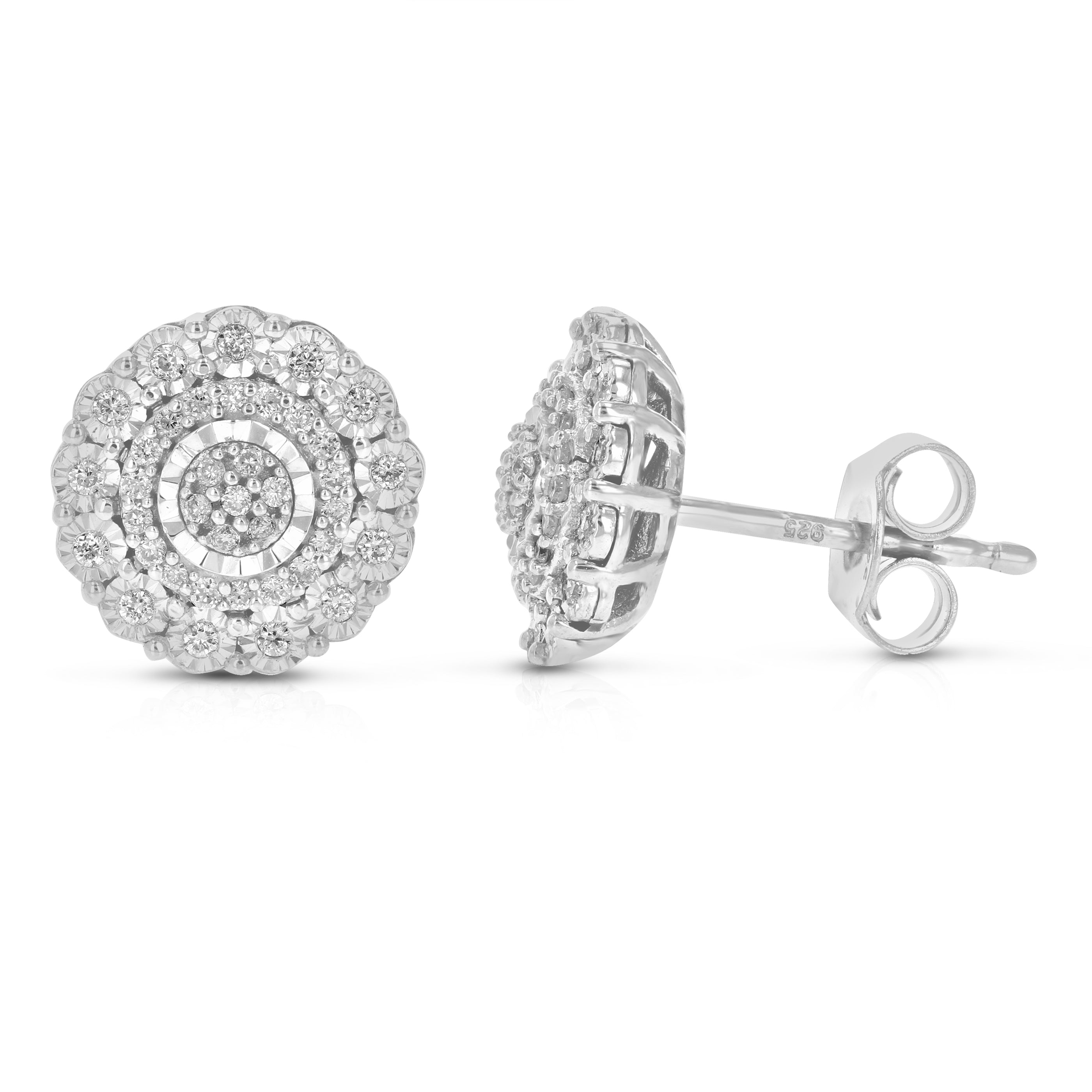 Hidden Halo Stud Earrings