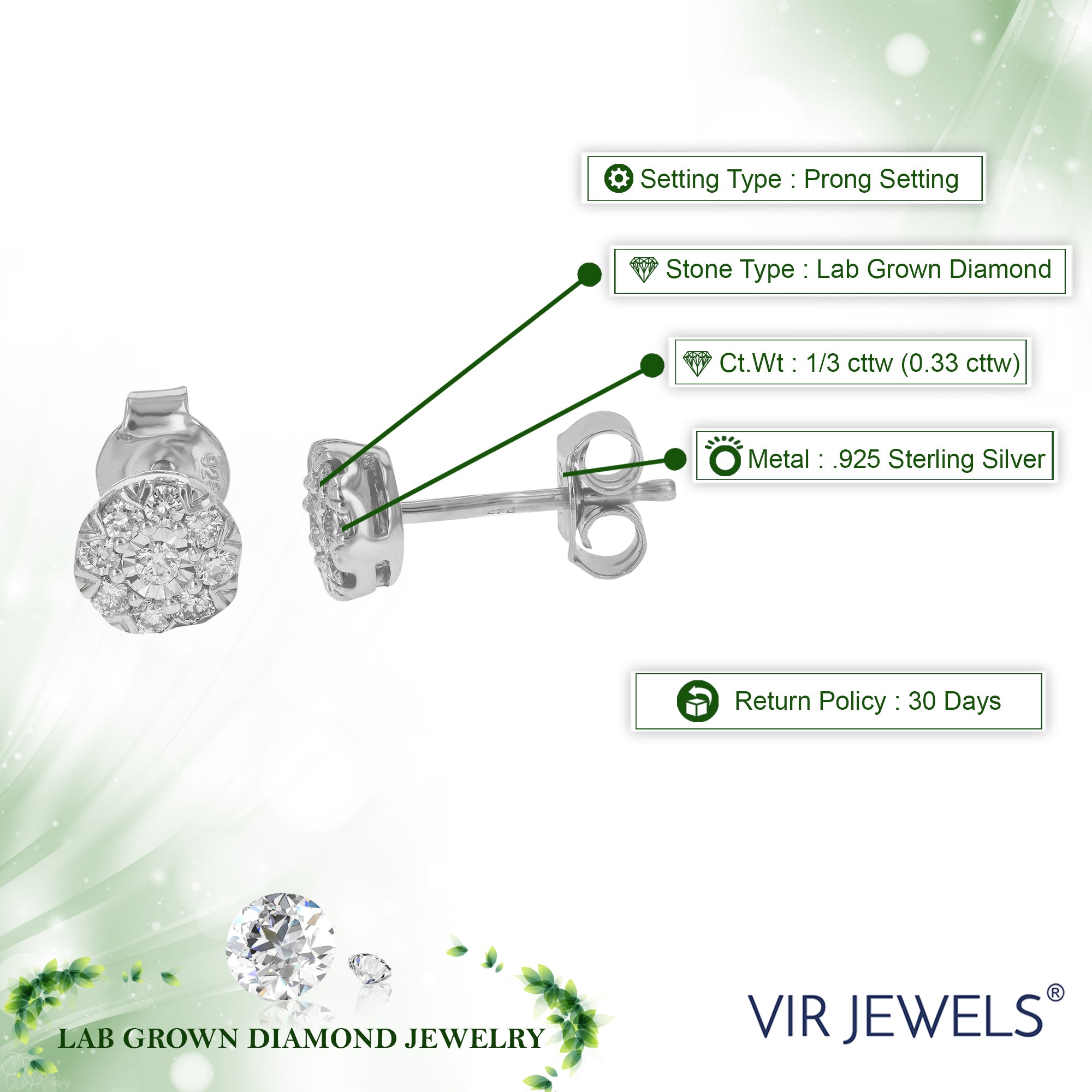 Round Prong Diamond Stud Earrings