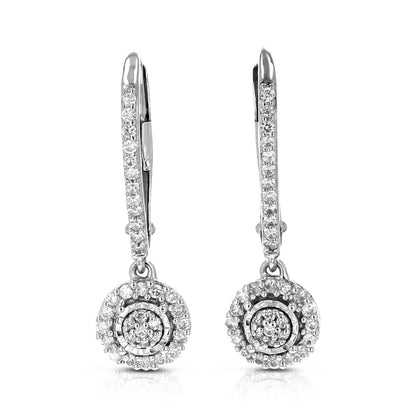 Round Prong Drop Earrings