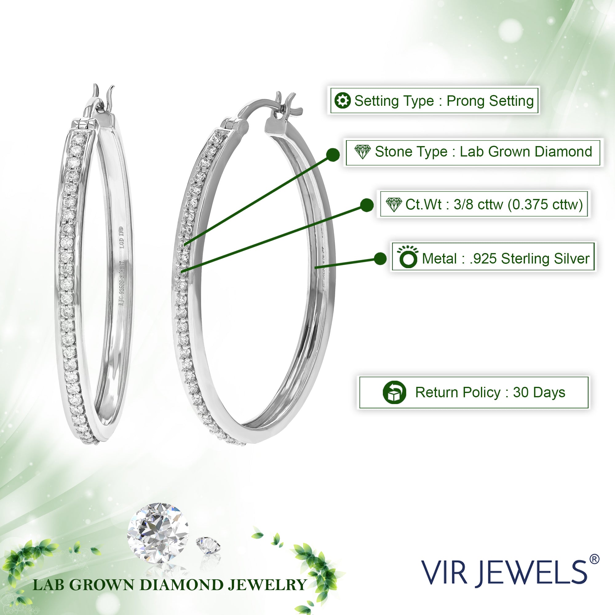 Petite Diamond Hoop Earrings